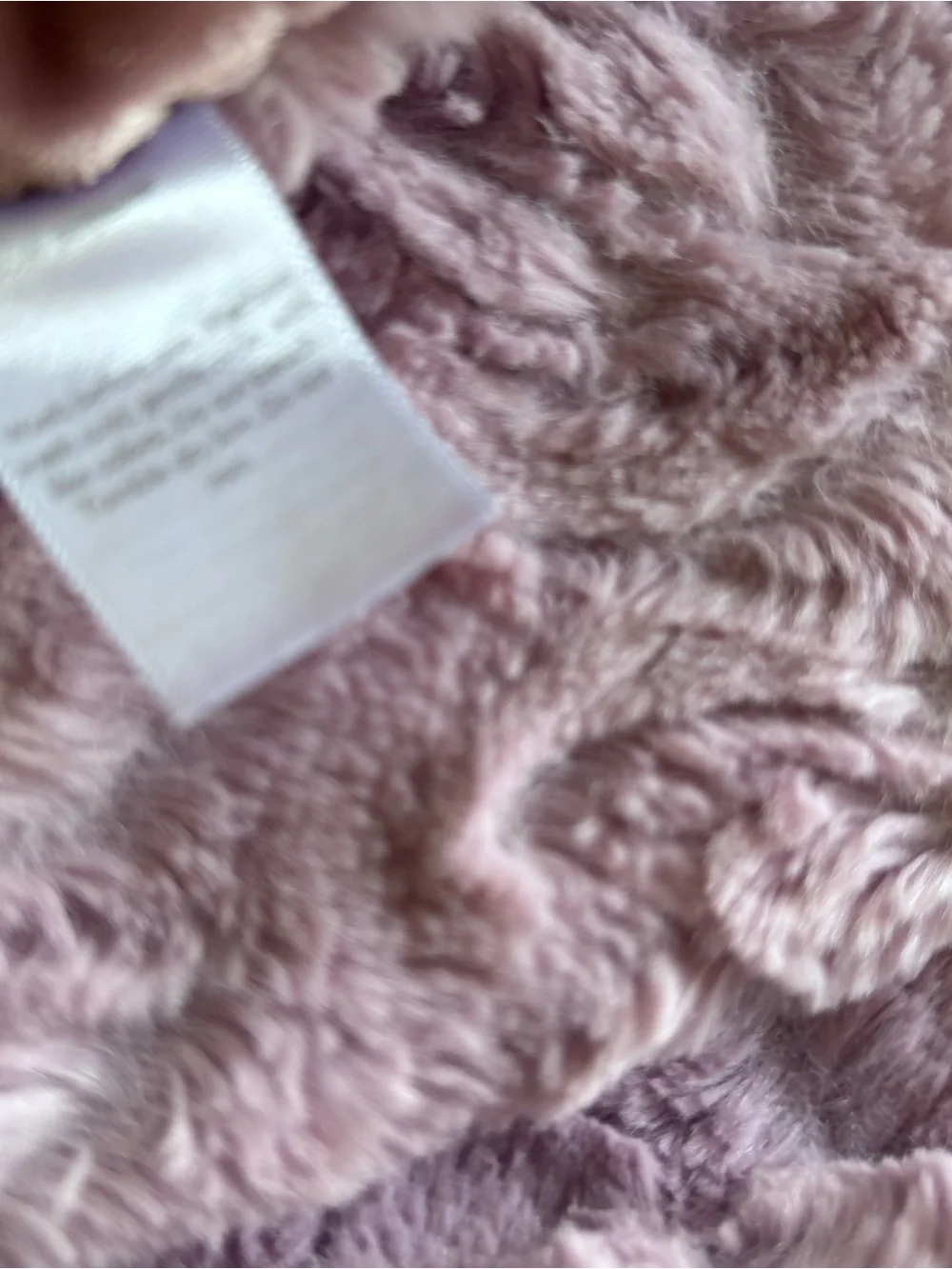 VTG FAO Schwartz Mauve Satin Velvet Ruffle Soft Baby Blanket-Embroidered Flowers